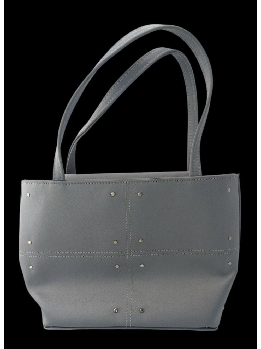 Vintage Arleen C Y2K Gray Tote Bag With Stud Accents & Magnetic Closure 6x6.5x2